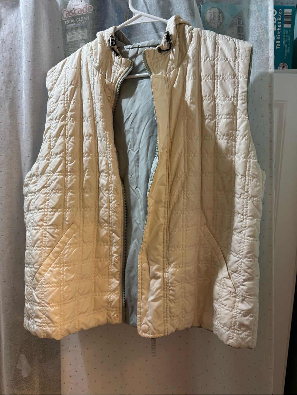 Cream Quilted Puffer Vest